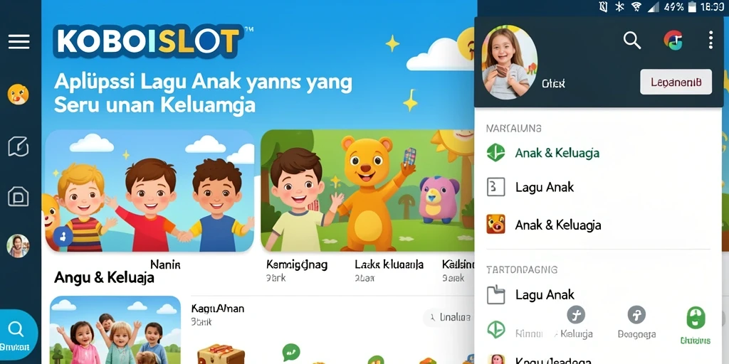Tampilan antarmuka KOBOISLOT yang ceria dan interaktif untuk anak.