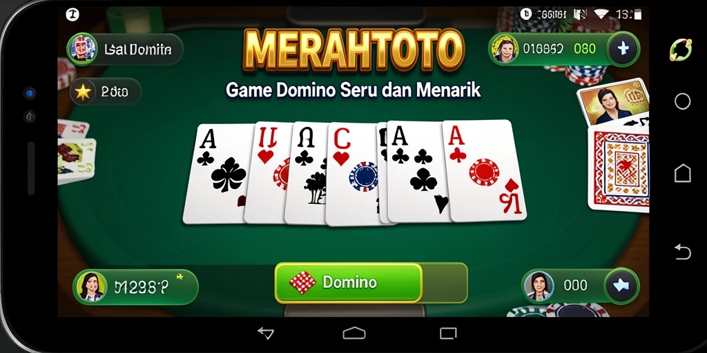 Tampilan antarmuka permainan Domino di MERAHTOTO yang modern.