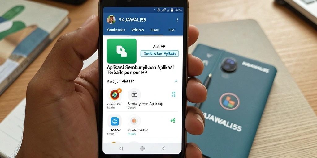 Tampilan antarmuka <strong>RAJAWALI55</strong> yang sederhana dan efektif untuk sembunyikan aplikasi.
